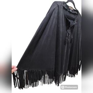 Marc Bouwer One Size Fringed Poncho Shawl Coastal Cowgirl Western Boho